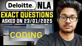 Deloitte Coding Questions asked on 23/01/2025 | Deloitte Exact questions