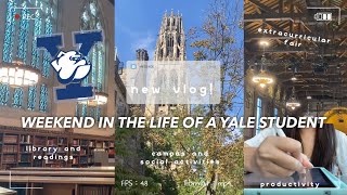 weekend in the life at yale ☕ | studying, cafes and boba, extracurricular fair, mini campus tour
