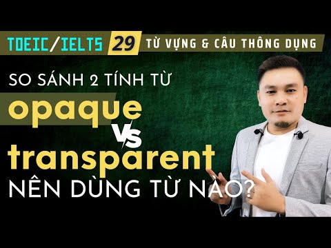 Video TOEIC-IELTS 29: So sánh 2 tính từ Opaque và... - YouTube