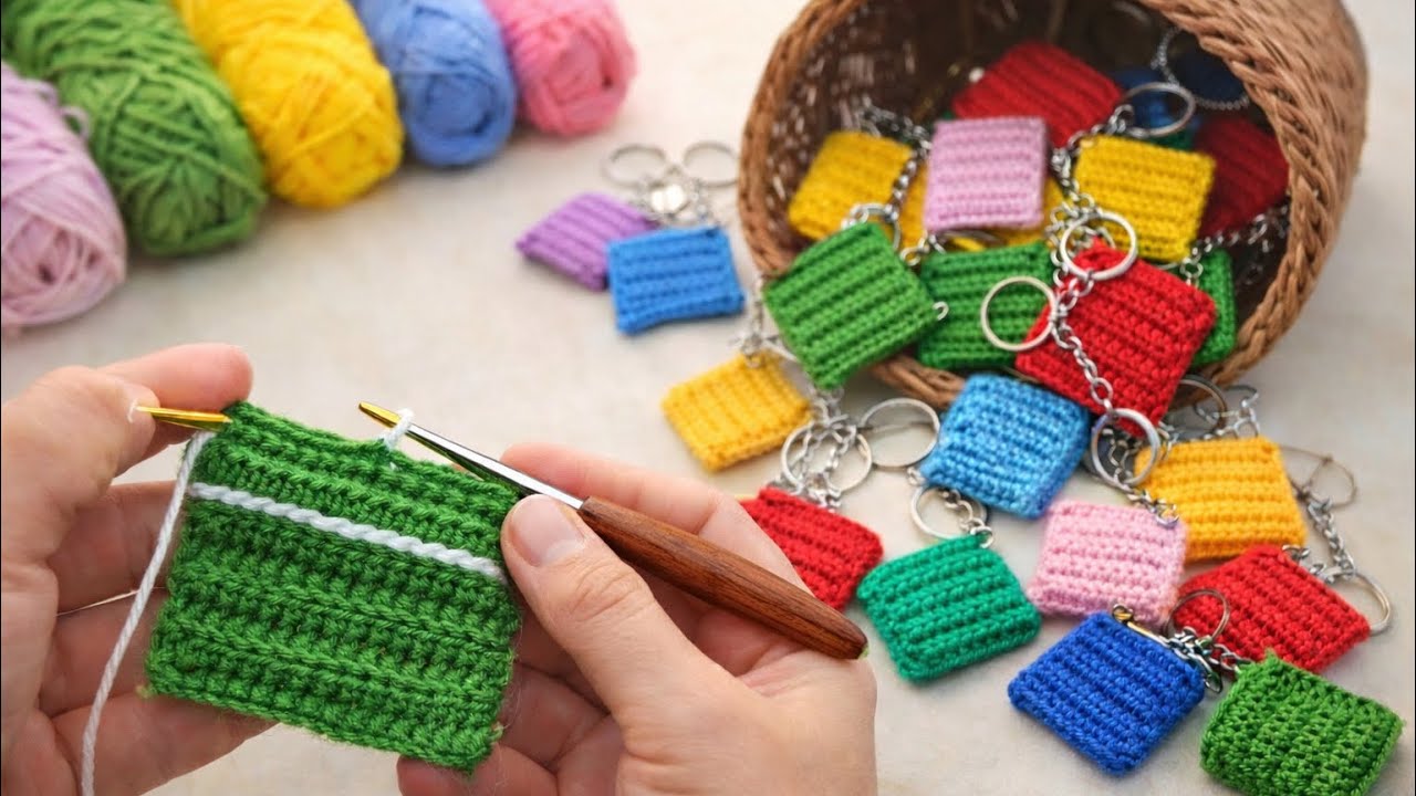 💰Я сделала 50 штук за один день и все продала! Это лучшая простая идея для вязания брелоков крючком.