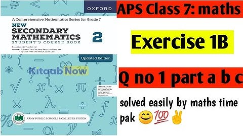 APS Class 7|| Exercise 1B||  Q no 1
