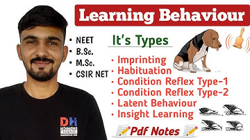 Learning Behaviour In Animals || Learning Behaviour & Its Types || Ethology || By Dadhich Sir