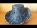 Как сшить шляпу из старых джинс. How to sew a hat from old jeans.