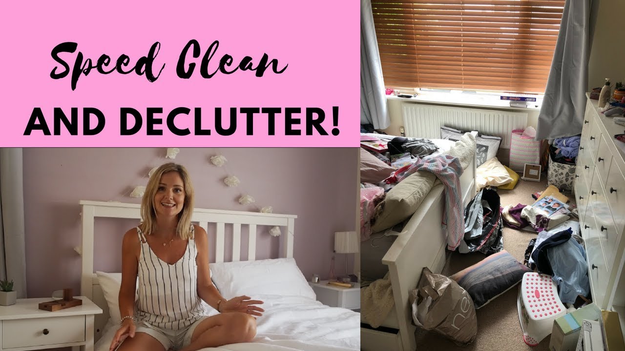 SPEED CLEAN AND DECLUTTER | VERY MESSY BEDROOM - YouTube