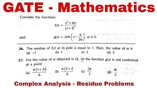 Gate MA 2012 | Two Solved problems of Complex analysis