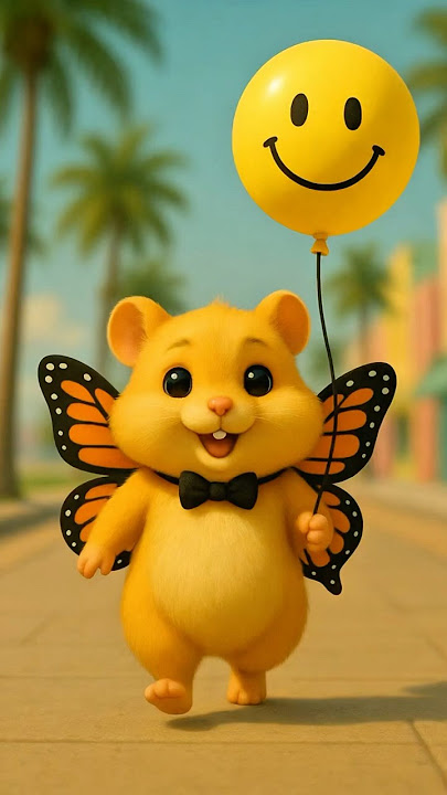 Dancing hamster 🐹   butterfly wings 🦋 = cuteness overload 💛 #dance #cute #funny #vibes #animation