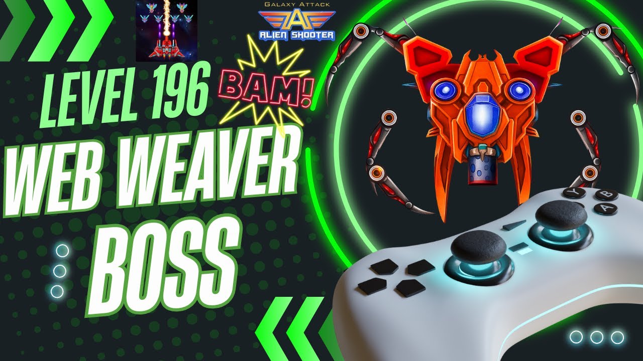Galaxy Attack Alien Shooter Level 196 | BOSS 49 Web Weaver | ZAMBARIO GAMERS
