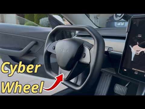 Tesla Model 3 Steering Wheel Removal & Replacement W/ Square Cybertruck Style Wheel From Hansshow