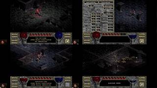 Diablo Hellfire / Barbarian / Hell / Cathedral lvl 1-4 / Butcher/Leoric/Gharbad/ Catacombs lvl 5-6