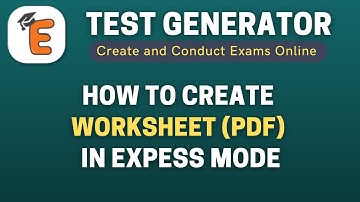 How to Create Worksheet (PDF) in Express Mode