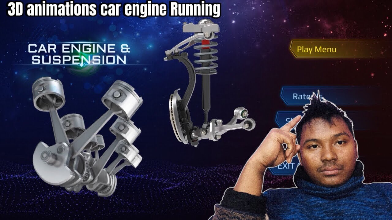 car engine running 3D animations video - YouTube