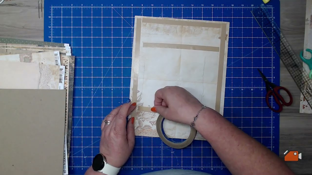 49 and Market Nostalgic Memories Part 1 - Adding paper to each of the pages.