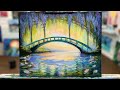 HOW TO PAINT BRIDGE OF HOPE - Monet Water Lilies & Wisteria step by step painting tutorial