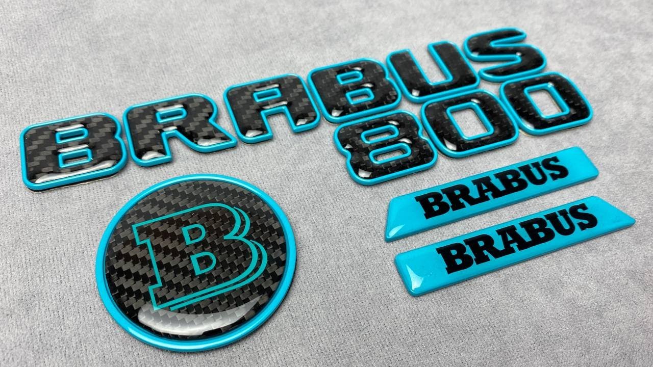Brabus 800 Emblem Logo blue Set Rocket style for Mercedes G class