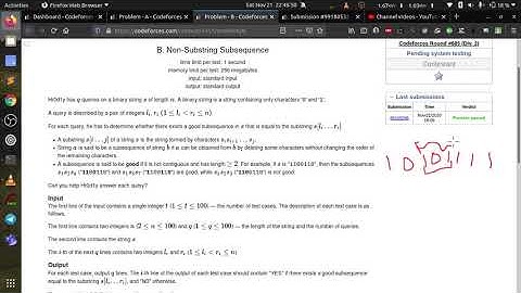 Codeforces Round 685 | Non-substring subsequence | Problem B