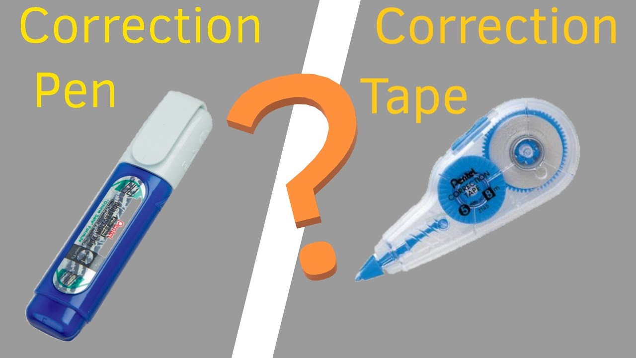 What type of pens write best on correction tape? (gel pens vs