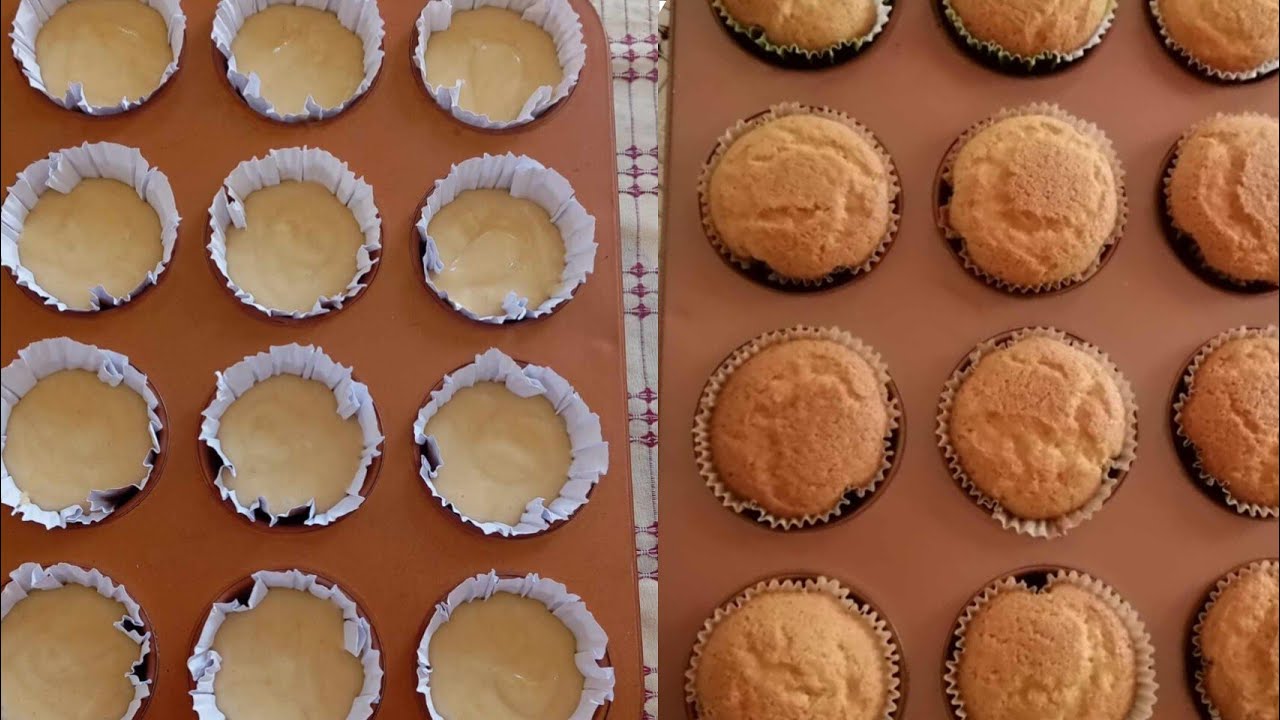 #كاب كيك المحلات🧁 سهل واقتصادي ببيضتين تتحصلي على 16حبة والبنة مضمونة 😋