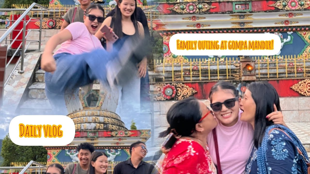 Family outing at Gompa mandir Itanagar Arunachal Pradesh. 