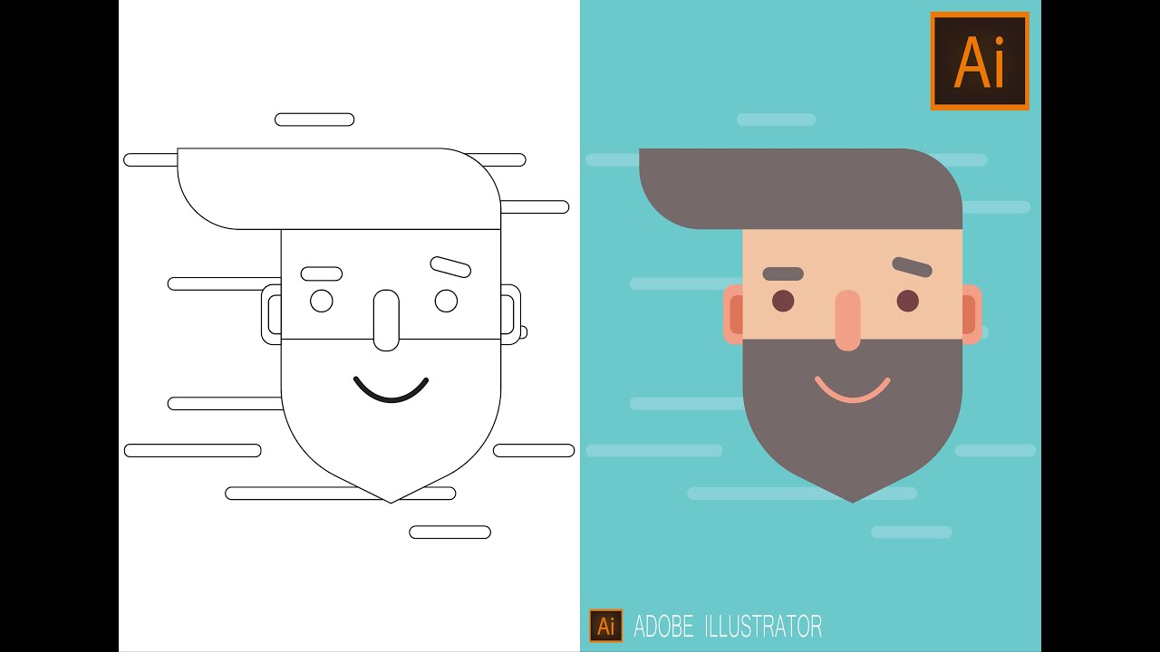 Flat Character Design: Illustrator Tutorial - YouTube