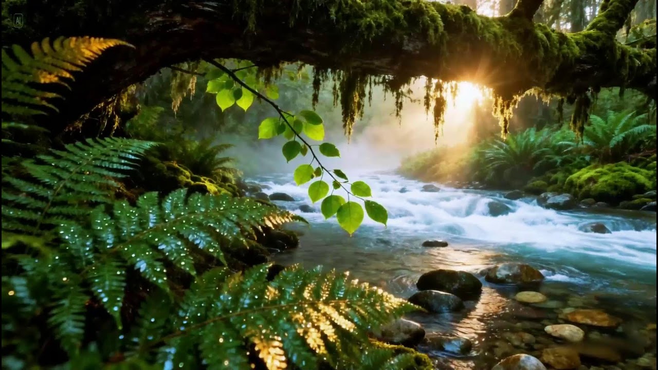 Gentle Stream Sounds, Birds Chirping, Forest Sounds for Sleep, Study, Focus