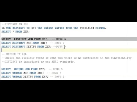 #difference #between #unique #and #distinct in #sql #oracle