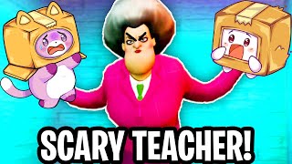 FOXY & BOXY Play SCARY TEACHER 3D For The FIRST TIME! (FOXY RAGE MOMENTS!)