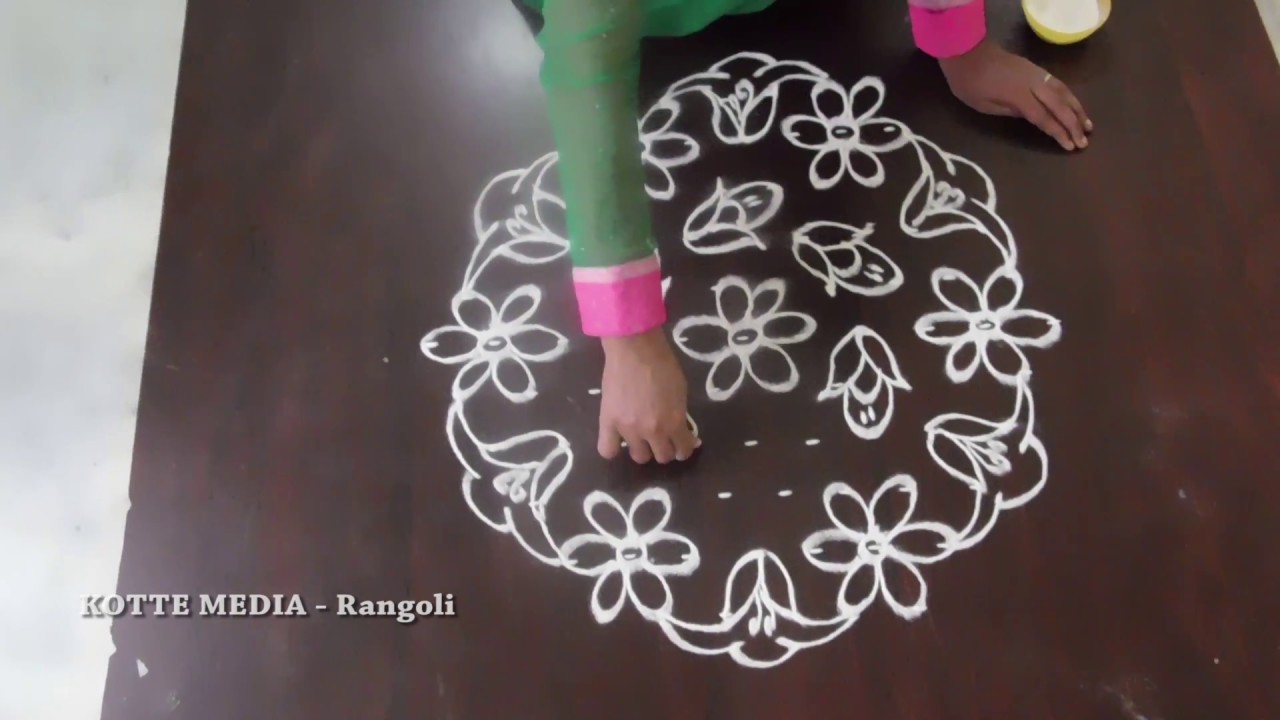 Easy Rangoli | Chukkala Muggulu | Telangana Rangoli - YouTube