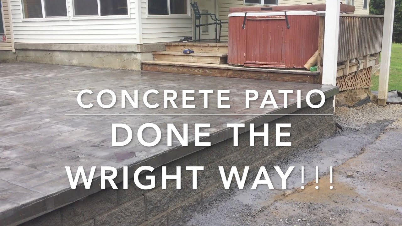 Concrete Patio with retaining wall YouTube