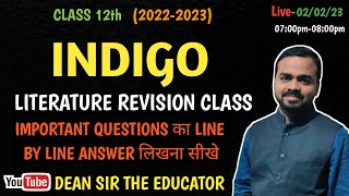 INDIGO ONE SHOT REVISION CLASS IMPORTANT QUESTIONS BOARD EXAM CLASS 12th 2023 @DEANSIR