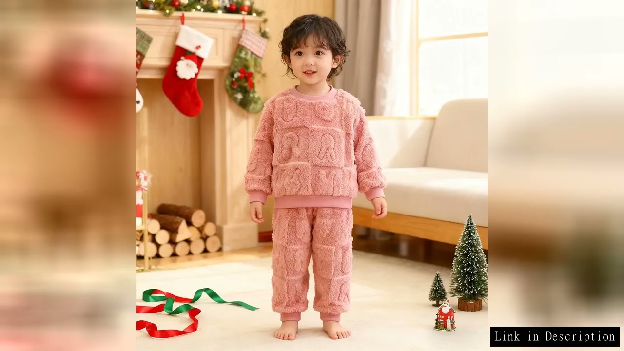 Autumn Winter Fleece Sets For Children Christmas Outfits Warm Thick Top+Pants 2Pcs Suits Boys And Gi
