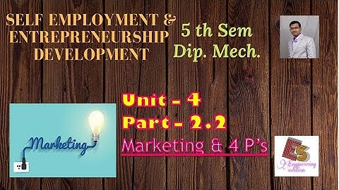 SEED Unit-4 Part-2.2 Marketing & 4 P’s By P. N. Chhaniyara