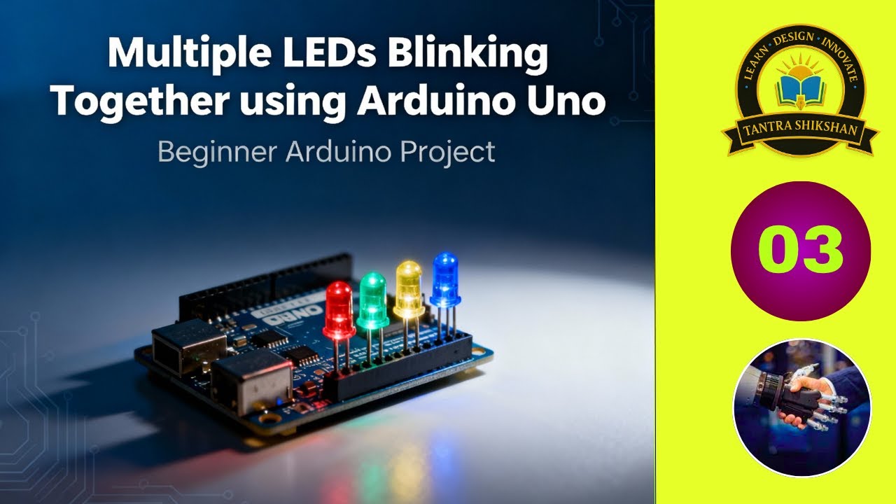 Multiple LEDs Blinking Together using Arduino Uno | Tinkercad ...