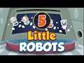 Five little robots jumping on the bed  nursery rhymes for children  tinydreams kids