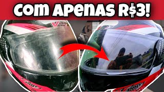 Como Polir E Tirar Riscos Da Viseira Do Capacete Com Menos De R$3 Em Material! Incrível
