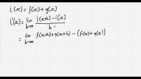 Deriving The Result of Differentiating The Sum of Two Functions