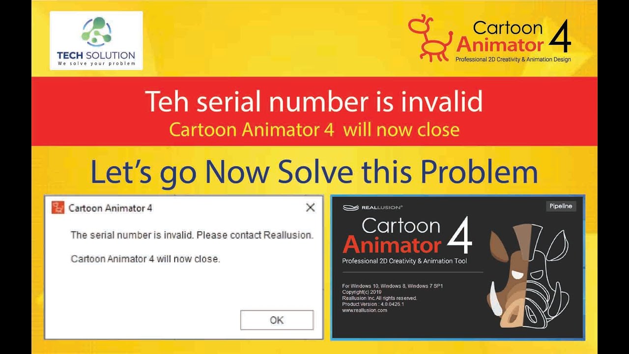 Cartoon Animator 4 | The serial Number is invalid. lets go how to solve this...problem