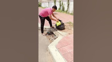 This Culvert Full Clogged By Trash And Plastic #unclog #remove #culvert #shorts