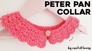 HOW TO CROCHET A PETER PAN COLLAR: easy crochet collar ALL SIZES | step by step tutorial