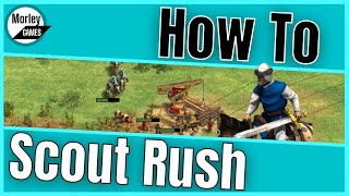 How To Scout Rush | AOE2 Scout Rush Build Order Tutorial 21 Population!