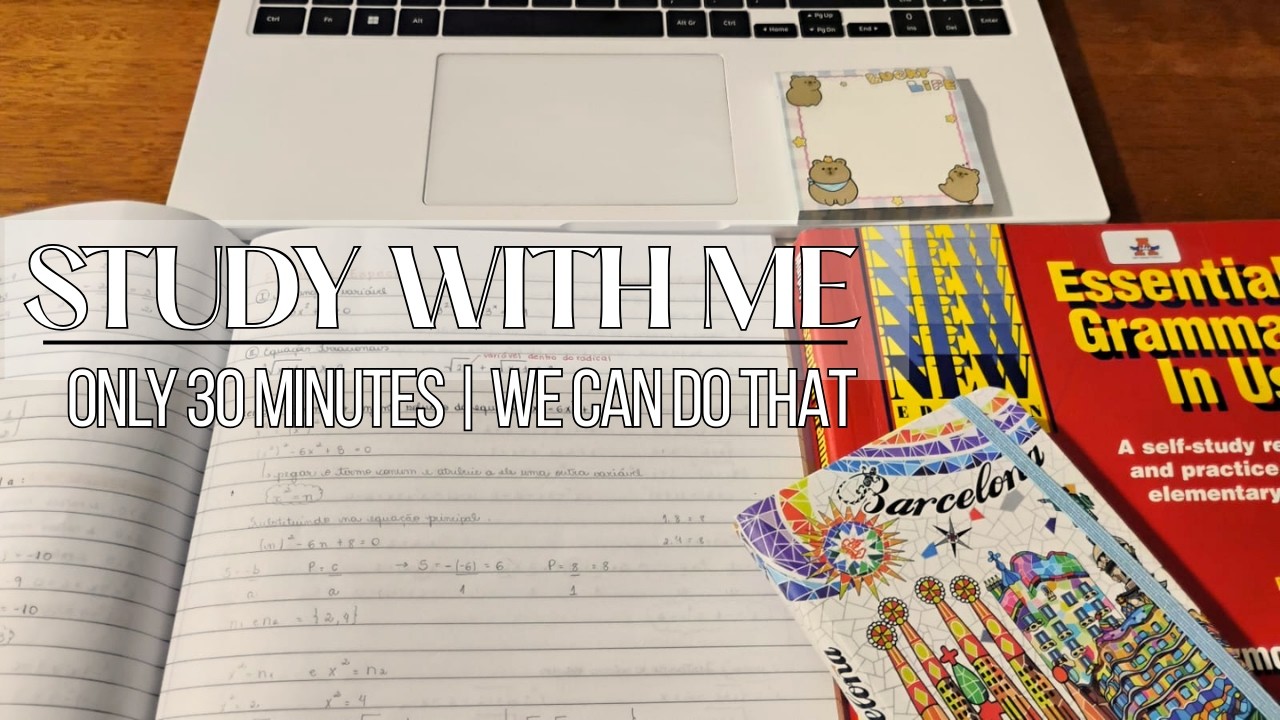[06] STUDY WITH ME | Only 30 minutes | I'm tired, but we can do that + Fireplace Sound