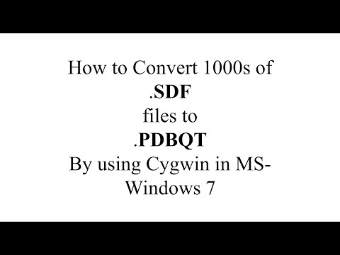 How to Convert Large .SDF files to .PDBQT by Cygwin in Windows