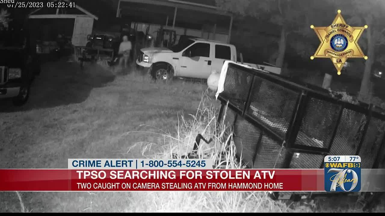 CAUGHT ON CAMERA: TPSO searching for stolen ATV