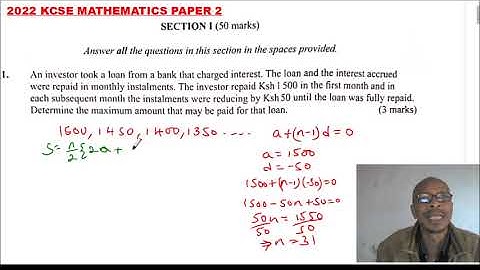 2022 KCSE MATHEMATICS PAPER 2 QUESTION 1