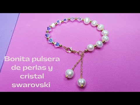 Nutrición Flojamente codo pulsera de perlas y cristal swarovski de Rod accesorios/swarovski crystal  and pearl bracelet - YouTube