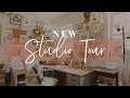 New art studio tour  craft space  art space in one room  small art studio organization