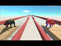 Boss Race: Spider T-rex vs Bat T-rex - Animal Revolt Battle Simulator