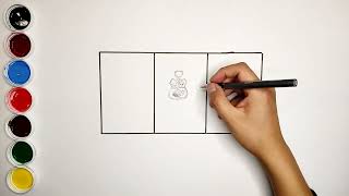 Como dibujar y pintar la bandera de Perú- Banderas/ How to draw the flag of Peru| DrawGame
