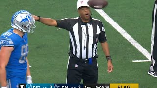 Jamaal Williams Hits Ref with Ball in the Face After Holding Call
