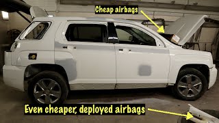 Getting the 2017 GMC Terrian Denali ready for paint and changing airbags