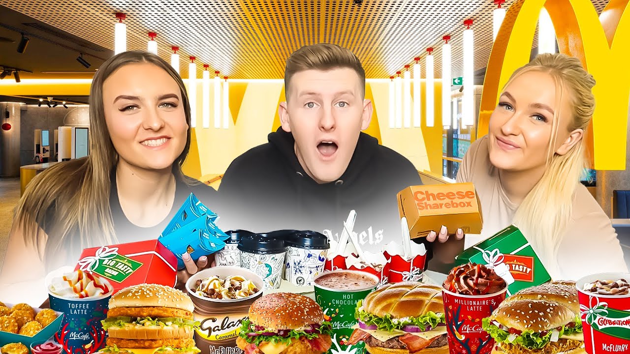 We Ate The ENTIRE McDonalds Christmas Menu!! YouTube